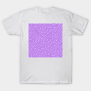 Abstract Retro Pattern in Purple T-Shirt